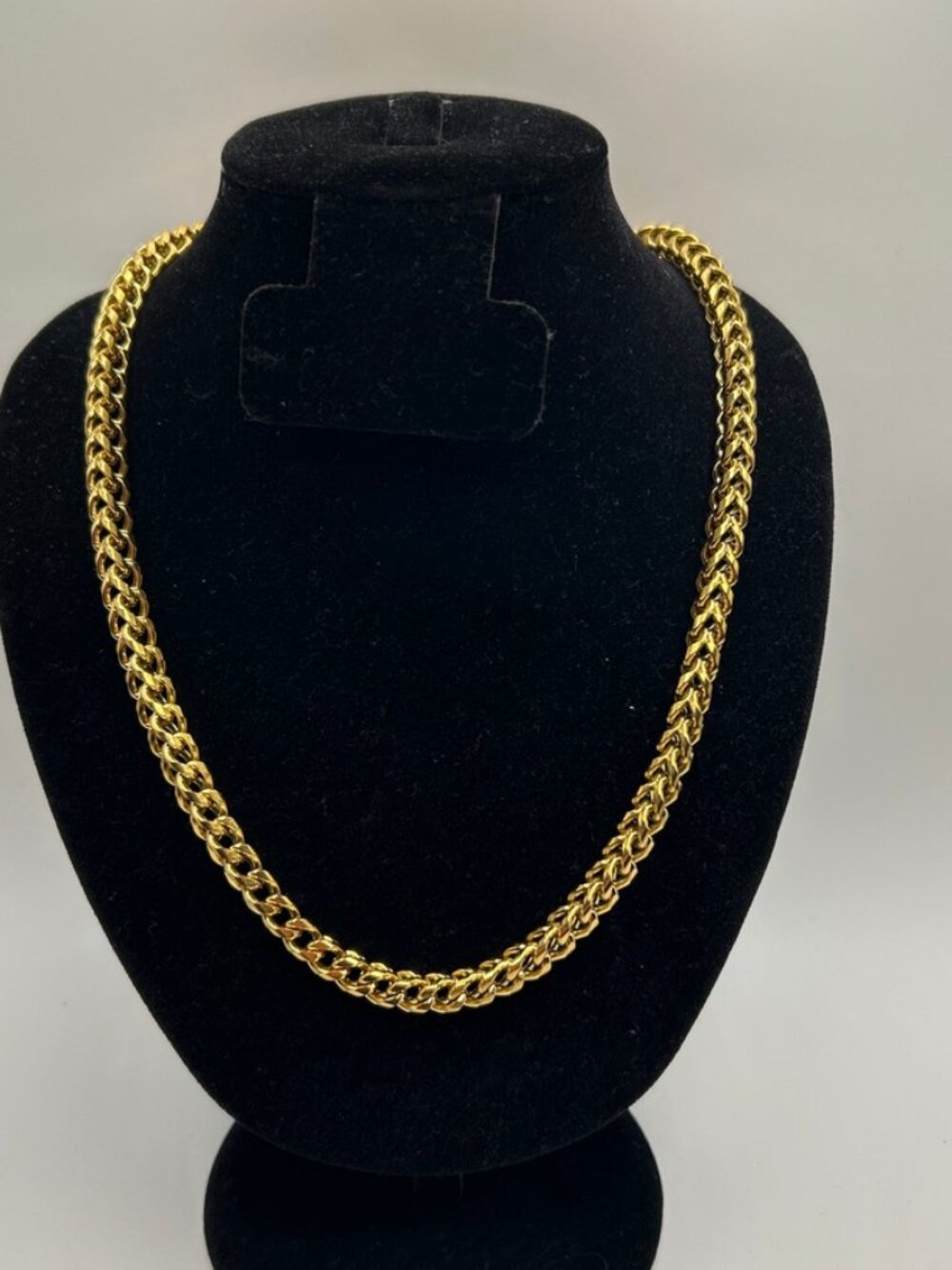 Franco Chain Real Gold 6mm 22 Inch Mens Streetwear Plated Stainless Steel